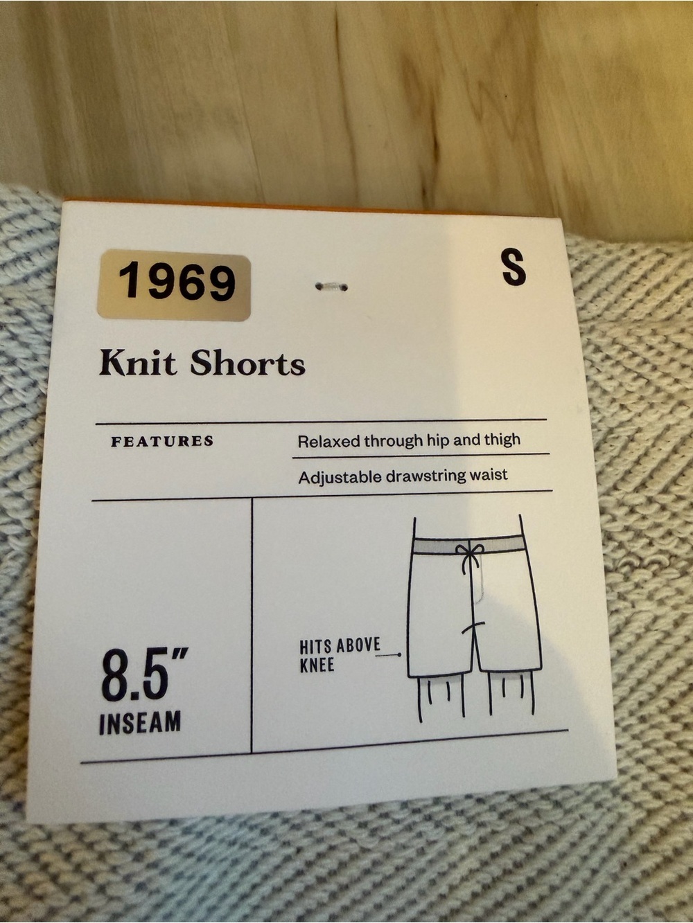 Goodfellow & Co Cream Herringbone Drawstring Athletic Shorts - Picture 3 of 6